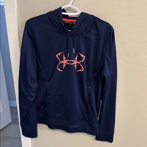 Under Armour Navy Hoodie with Pink Logo